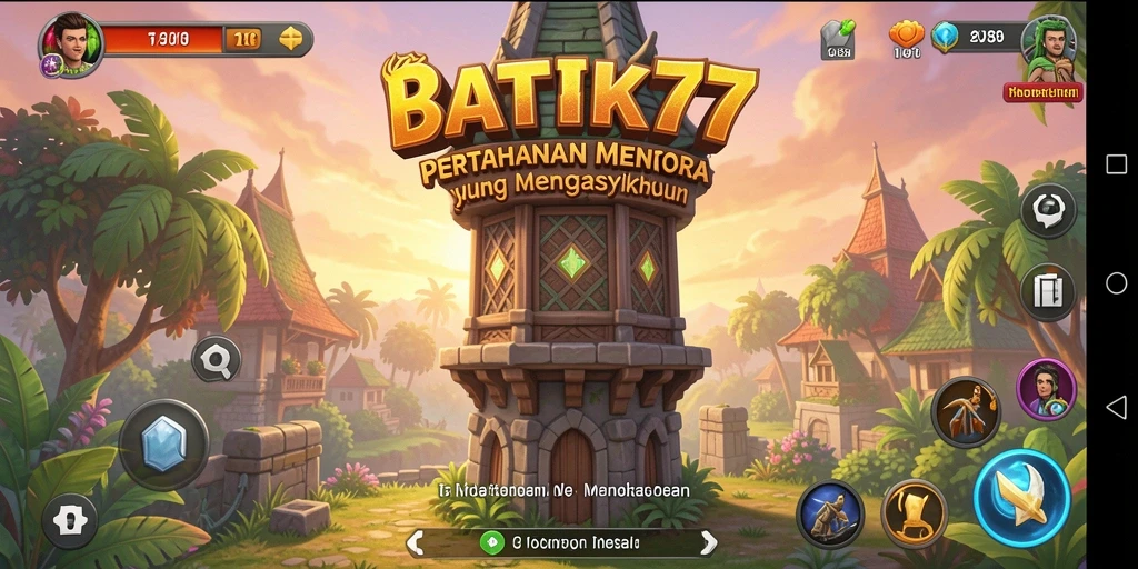 Gameplay seru Tower Defense di BATIK77 dengan menara dan musuh yang bervariasi.