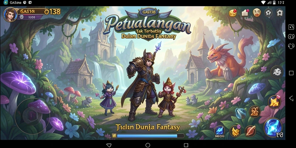 Tangkapan layar GAS138 menampilkan petualangan epik di dunia fantasi.