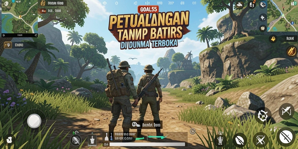 Tampilan gameplay yang mendebarkan dalam dunia terbuka GOAL55.