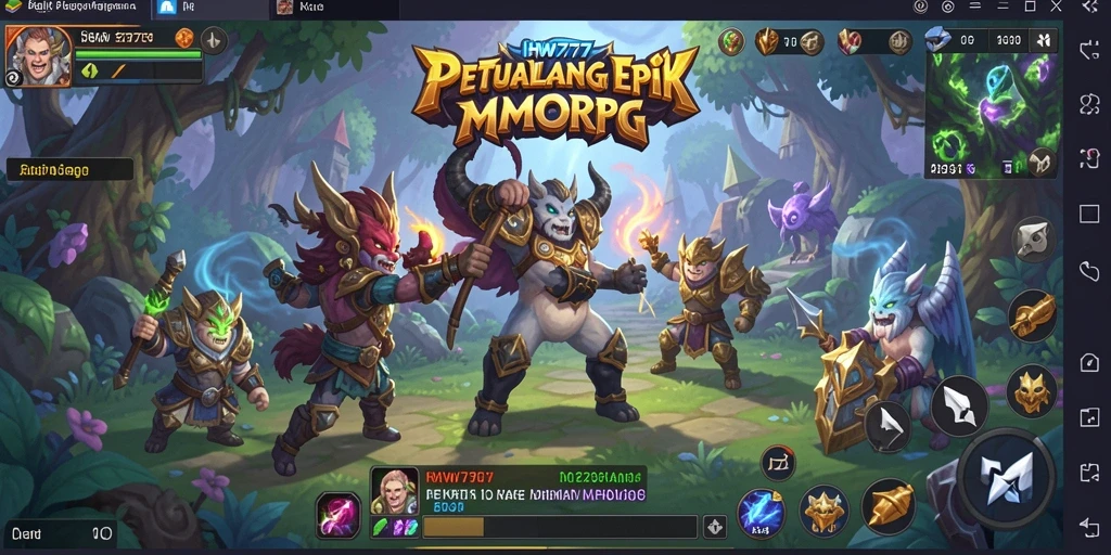 Gameplay seru HW777 dalam dunia MMORPG yang luas.
