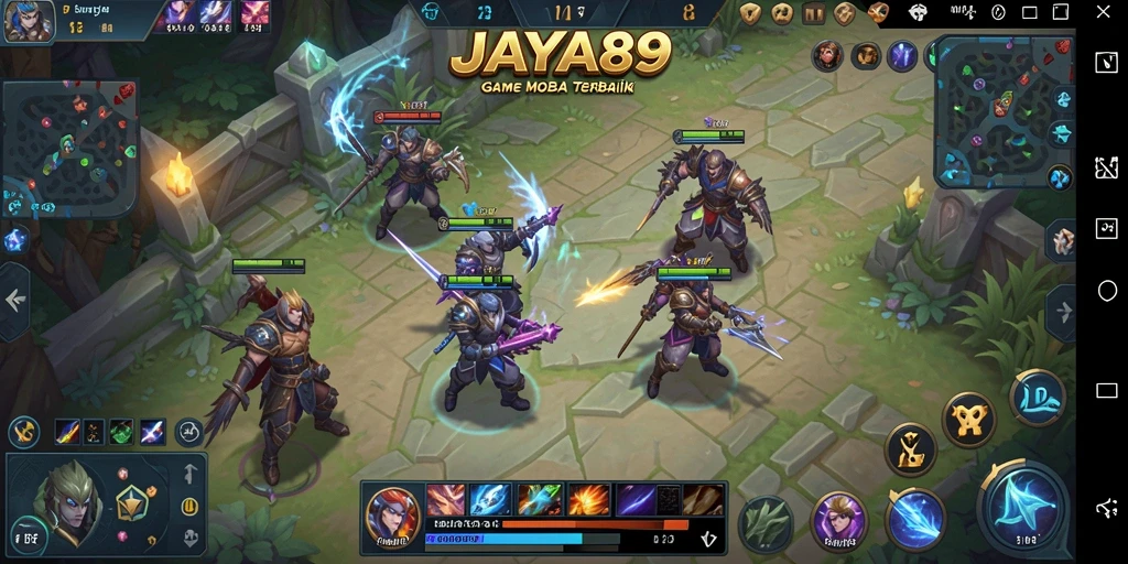 Screenshot JAYA89 menampilkan serunya pertarungan karakter dalam arena MOBA.