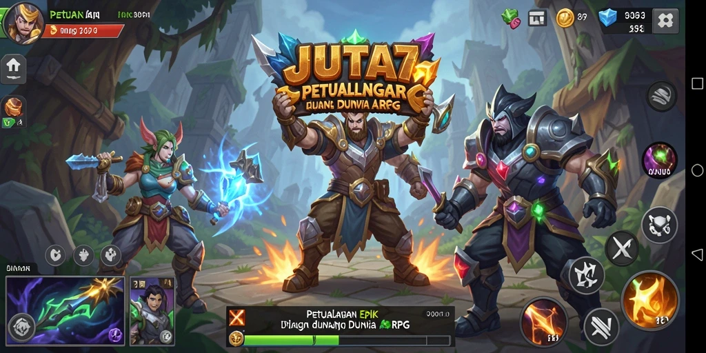 Tampilan gameplay mendebarkan di dunia fantastis JUTA7.