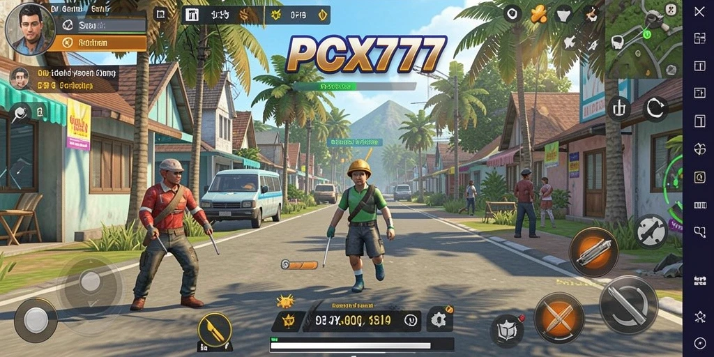 Tampilan gameplay simulasi kehidupan di PCX777 yang menarik.