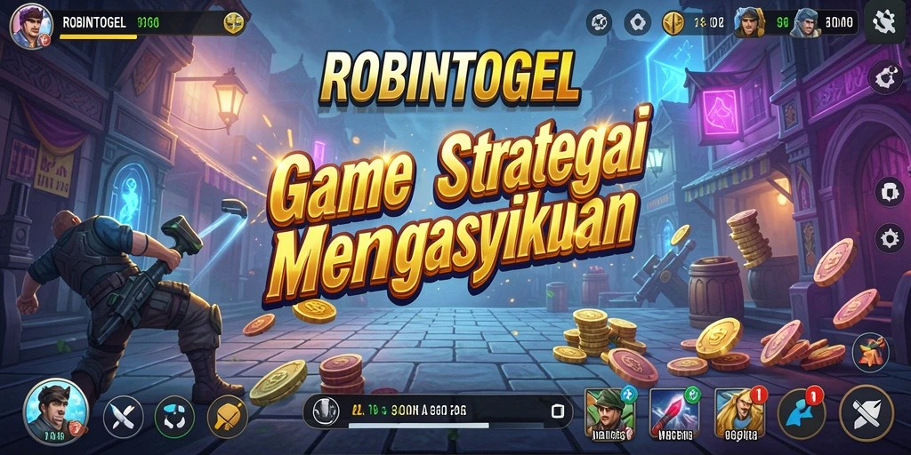Screenshot gameplay ROBINTOGEL yang menampilkan strategi pertempuran menarik.