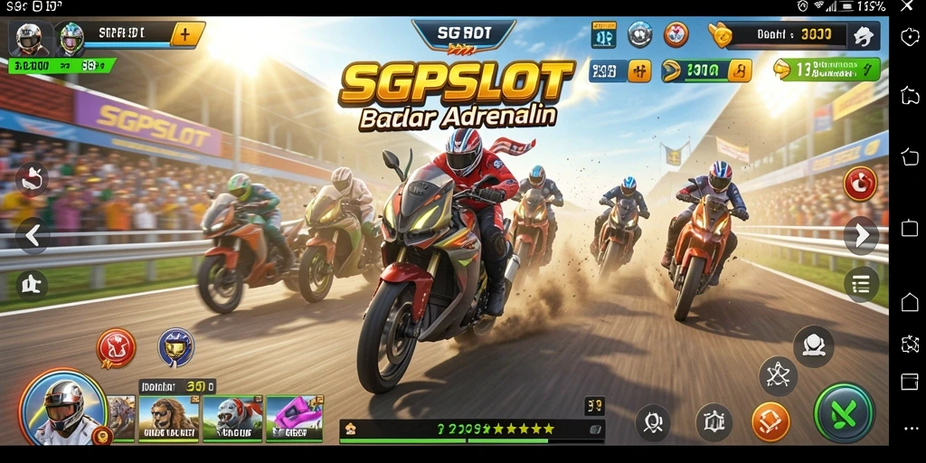 Tampilan menarik dari gameplay balap di SGPSLOT.