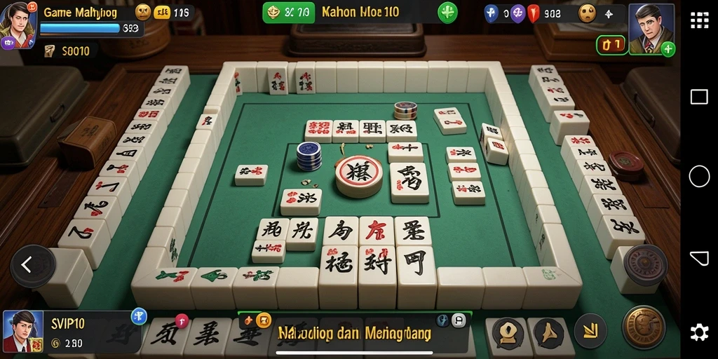 Gameplay menarik SVIP10 dengan desain ubin Mahjong yang indah.